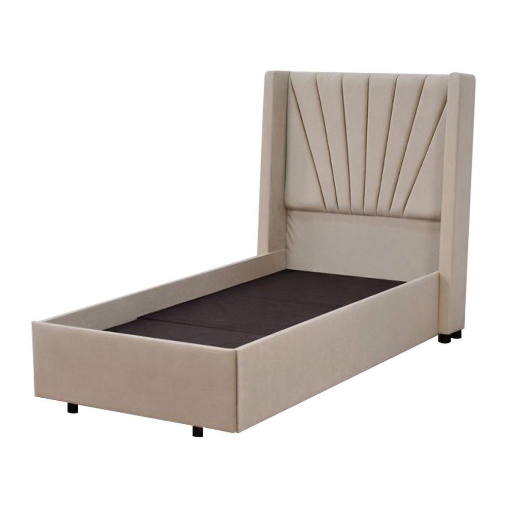 سرير خشبي بتنجيد مخملي فاخر 90×190 سم