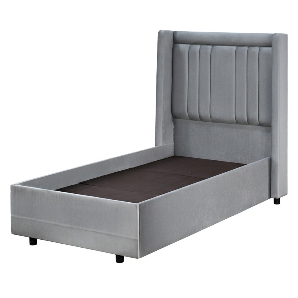 سرير خشبي بتنجيد مخملي فاخر 90×190 سم