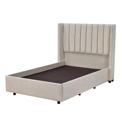 سرير خشبي بتنجيد مخملي فاخر 120×200 سم