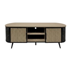 وحدة تلفاز مودرن خشبية بهيكل معدني 160 سم