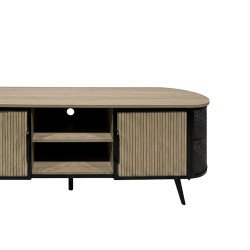 وحدة تلفاز مودرن خشبية بهيكل معدني 160 سم