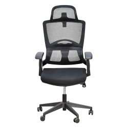 كرسي مكتب مودرن دوار قابل للتعديل أسود