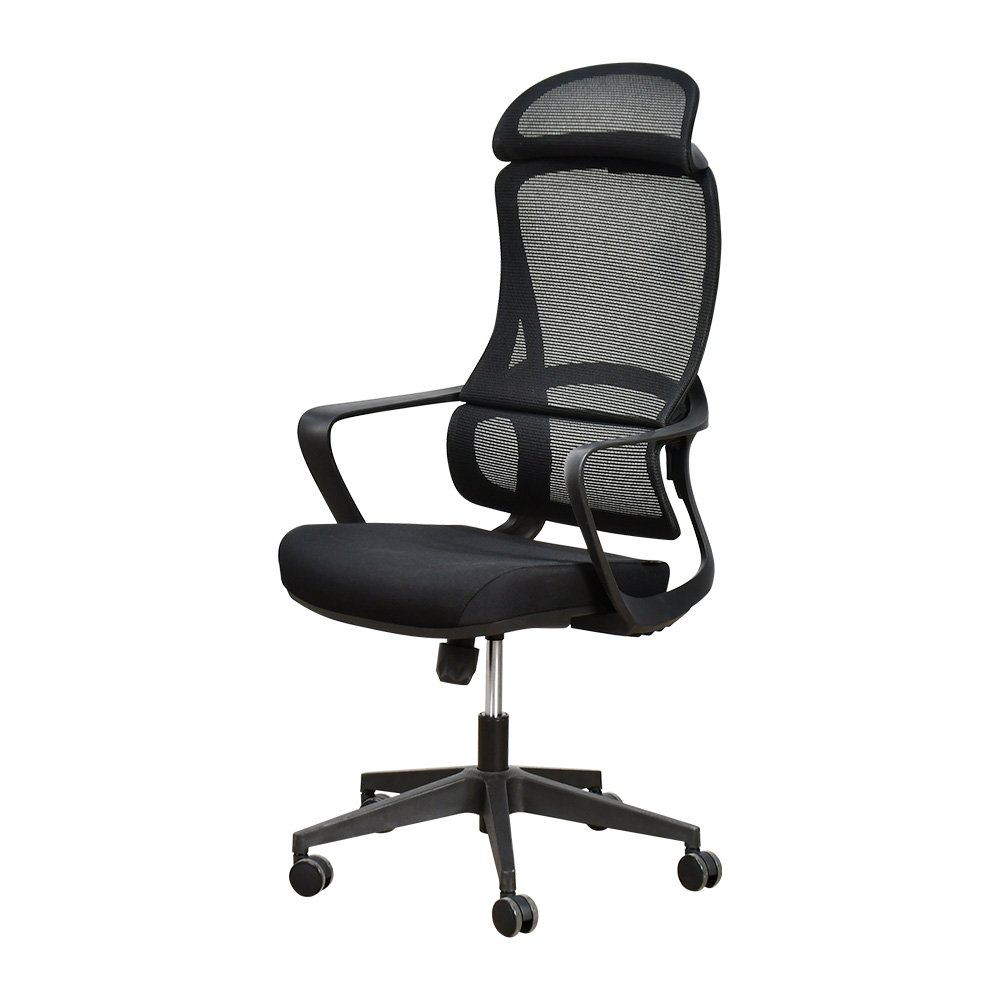 كرسي مكتب مودرن دوار قابل للتعديل أسود