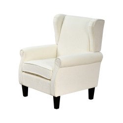 كرسي مفرد فخم قماش بهيكل معدني مودرن أوف وايت