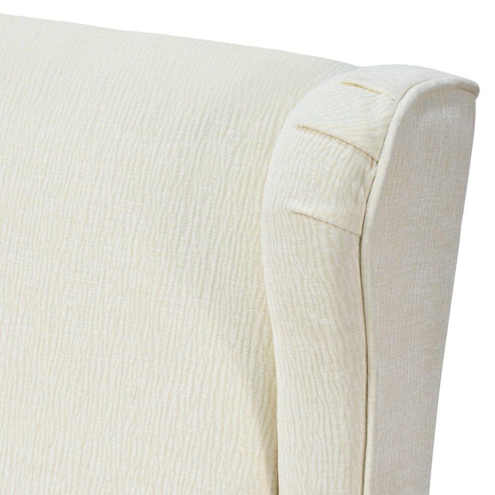 كرسي مفرد فخم قماش بهيكل معدني مودرن أوف وايت