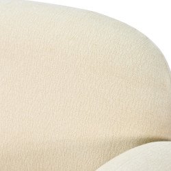 كرسي مفرد فخم قماش بهيكل خشبي مودرن بيج