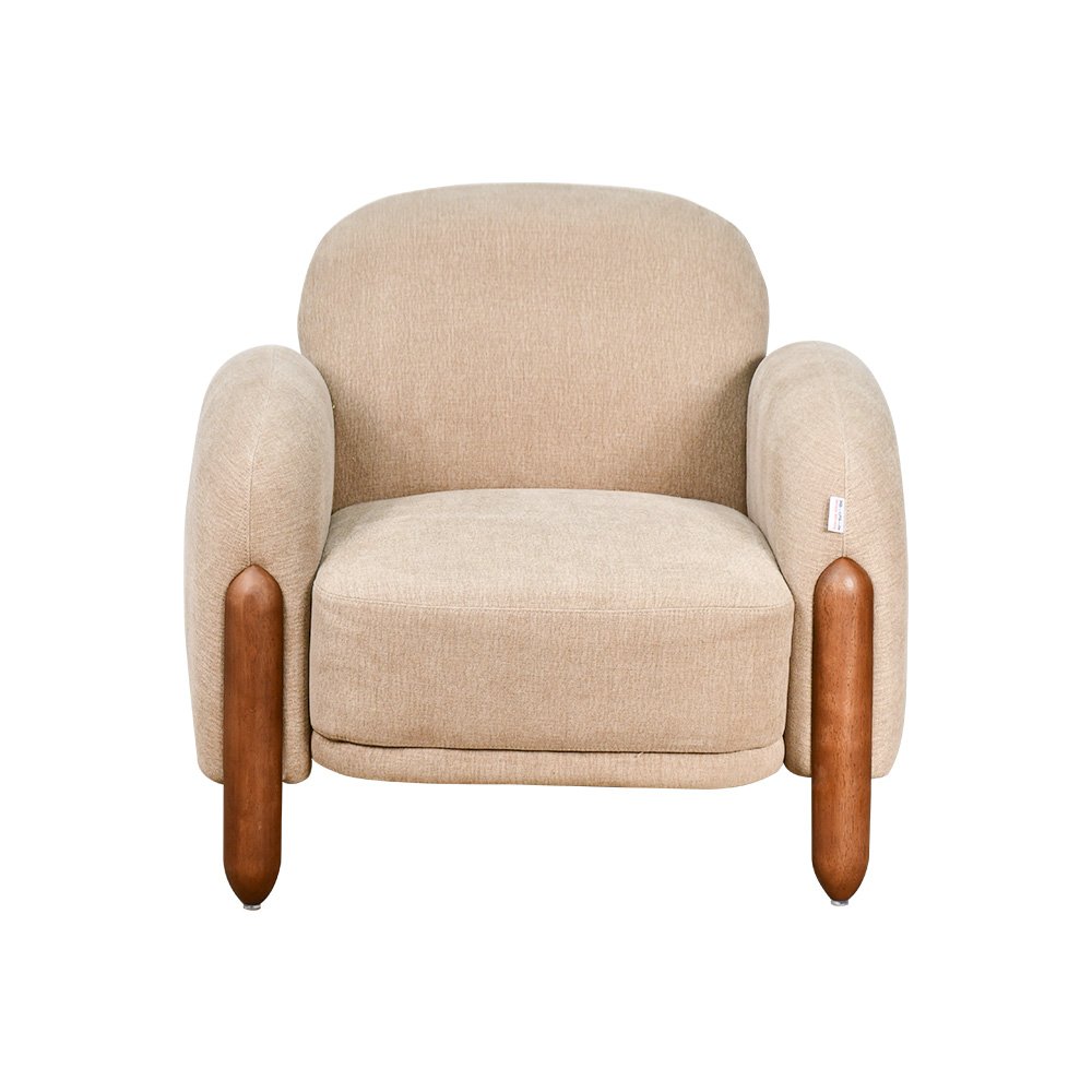 كرسي مفرد فخم قماش بهيكل خشبي مودرن