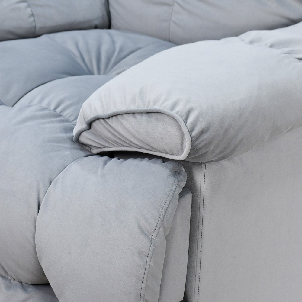 كرسي استرخاء فخم هزاز دوار بحامل جوال رمادي