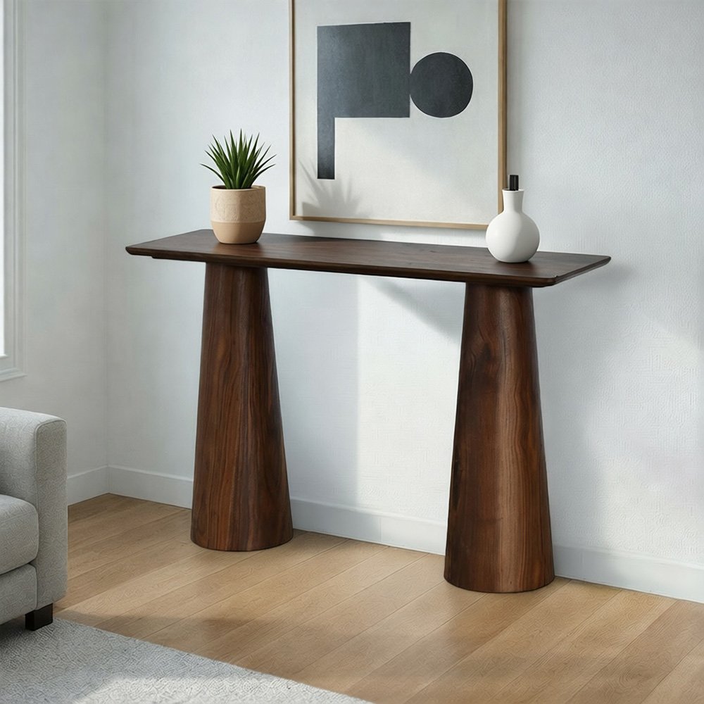 مدخل استقبال عصري خشبي بني 120 سم