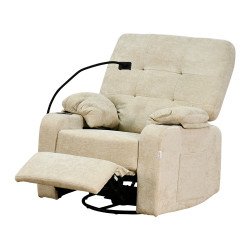 كرسي استرخاء فخم هزاز دوار مع حامل جوال بيج