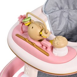 عربة أطفال عصرية بتصميم آمن وردي