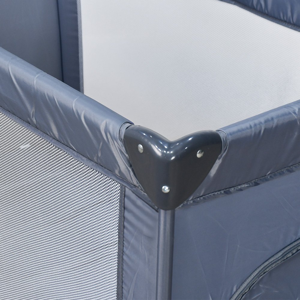 محبس أطفال حواجز متنقل بتصميم آمن رمادي