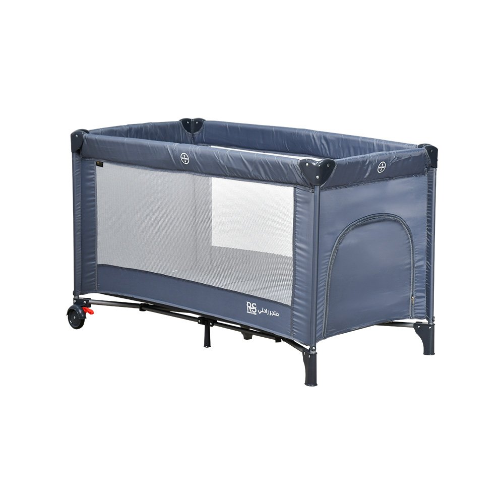 محبس أطفال حواجز متنقل بتصميم آمن رمادي