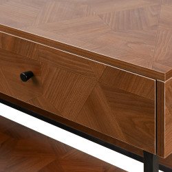 مدخل استقبال عصري خشب بأدراج ورف تخزين بني