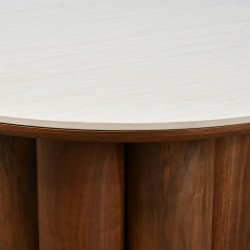 طاولة خدمة مفردة مودرن سطح رخام بقاعدة خشبية