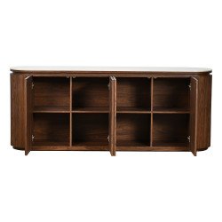 دولاب بوفيه صالة مودرن خشبي بسطح رخامي فاخر