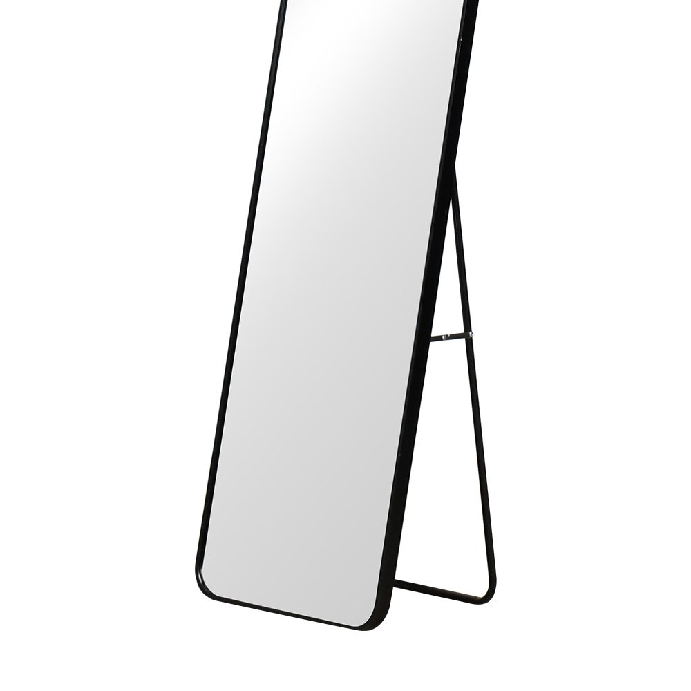 مرآة استاند عصرية بإطار معدني أسود 160×40 سم