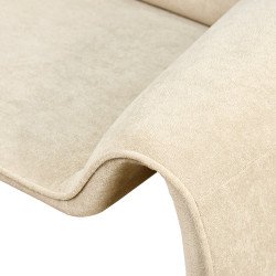 كرسي مفرد مودرن قماشي بهيكل خشبي بيج