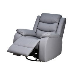 كرسي استرخاء فخم هزاز دوار بتصميم عصري جلد رمادي كرسي استرخاء فخم هزاز دوار بتصميم عصري جلد رمادي