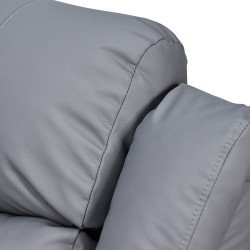 كرسي استرخاء فخم هزاز دوار بتصميم عصري جلد رمادي