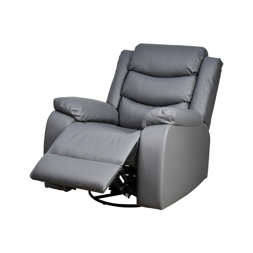 كرسي استرخاء فخم هزاز دوار بتصميم عصري جلد