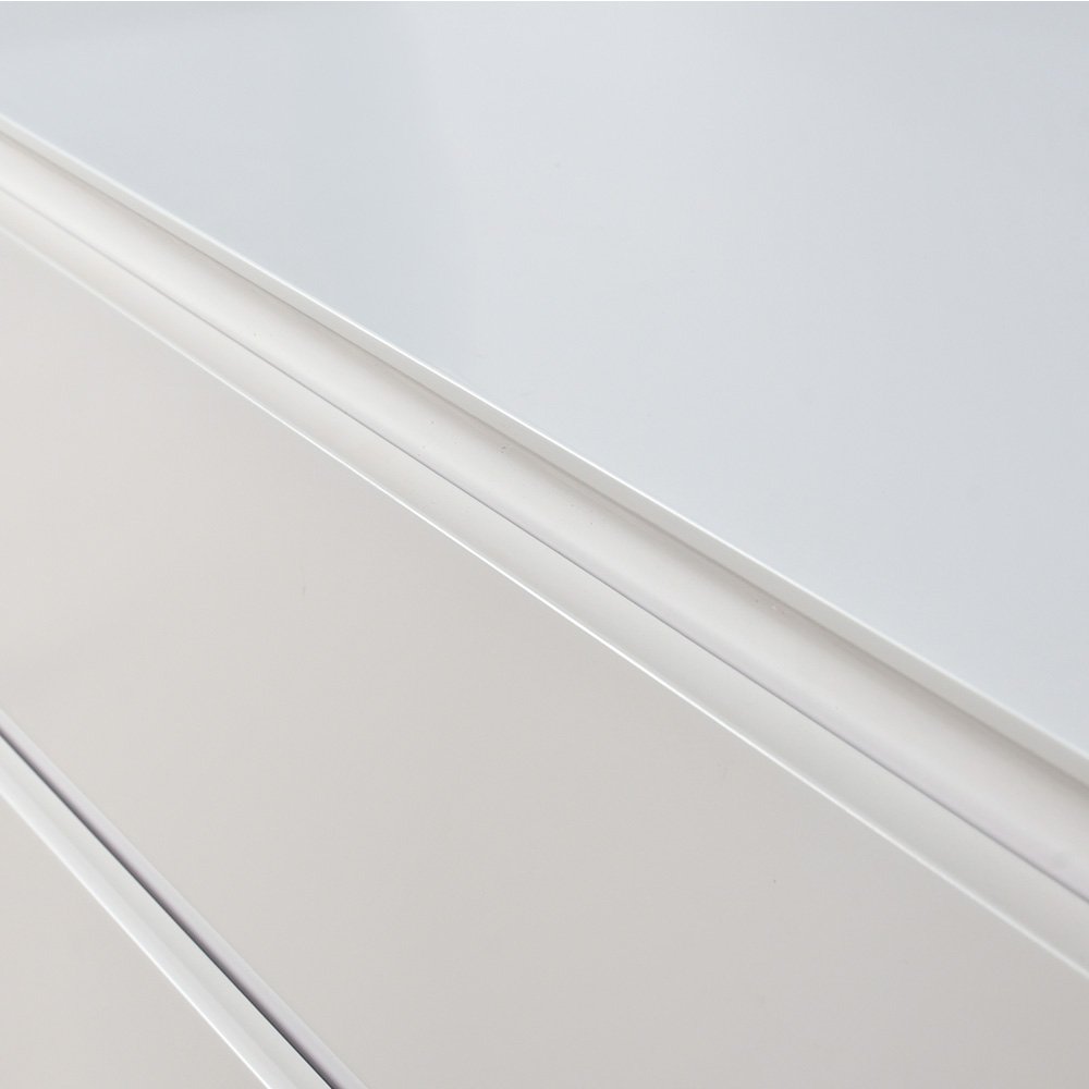 طاولة زينة مودرن خشبية 6 أدراج بمرآة مضيئة مع مقعد