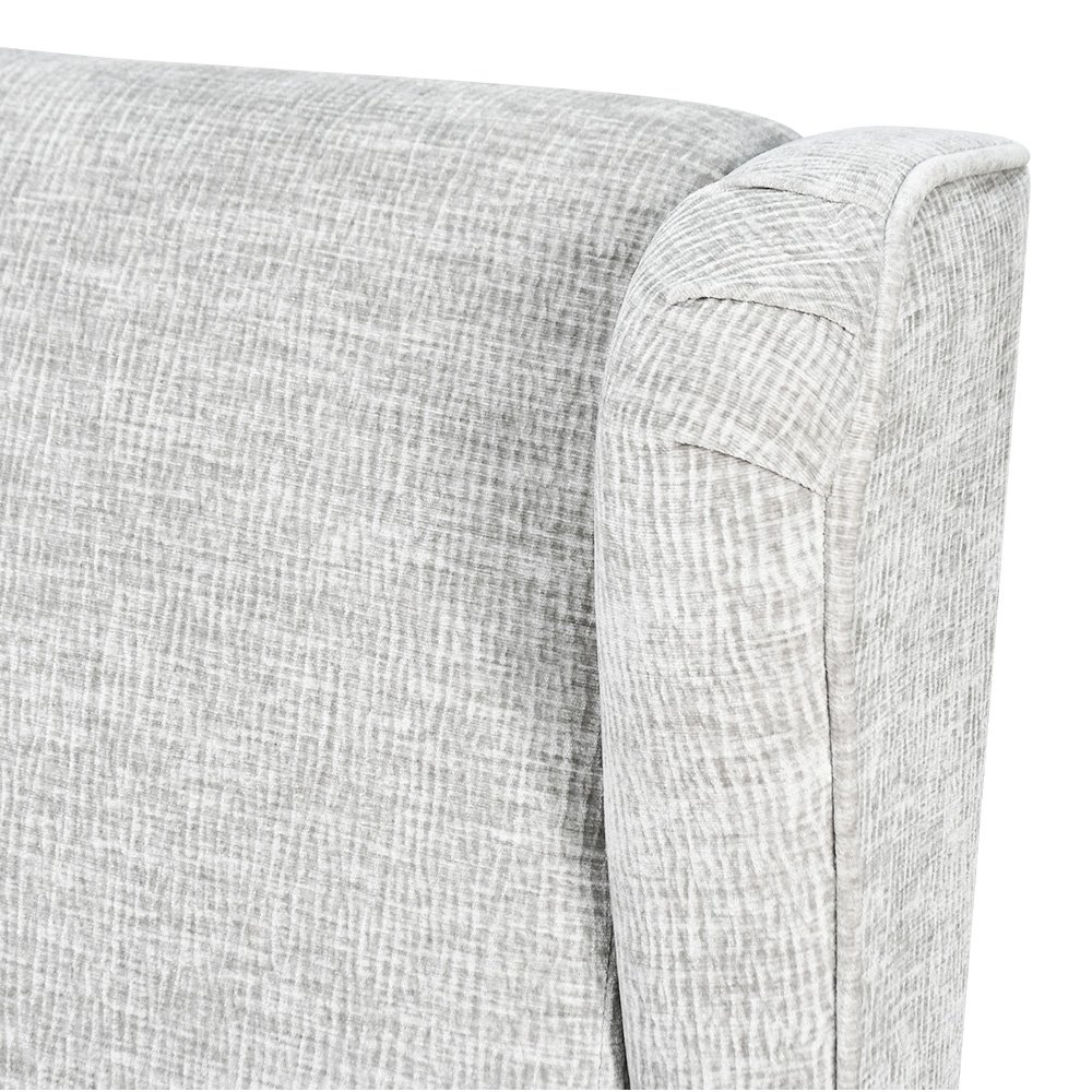 كرسي مفرد فخم قماش بهيكل خشبي مودرن رمادي