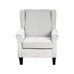 كرسي مفرد فخم قماش بهيكل خشبي مودرن رمادي