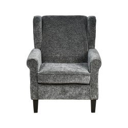 كرسي مفرد فخم قماش بهيكل خشبي مودرن رمادي غامق