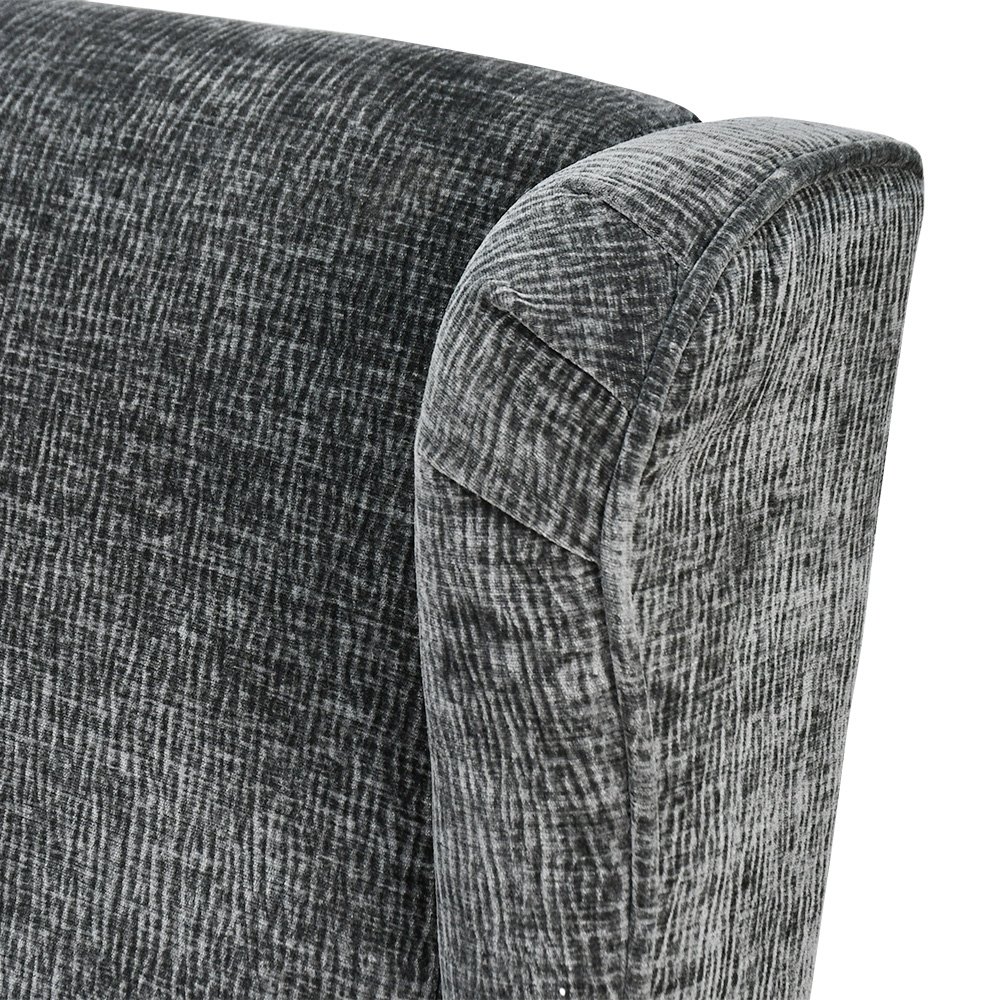 كرسي مفرد فخم قماش بهيكل خشبي مودرن رمادي غامق