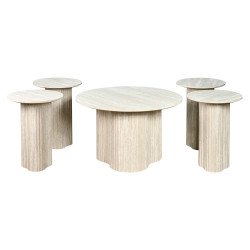 طقم طاولات خدمة مودرن 5 قطع خشب رمادي