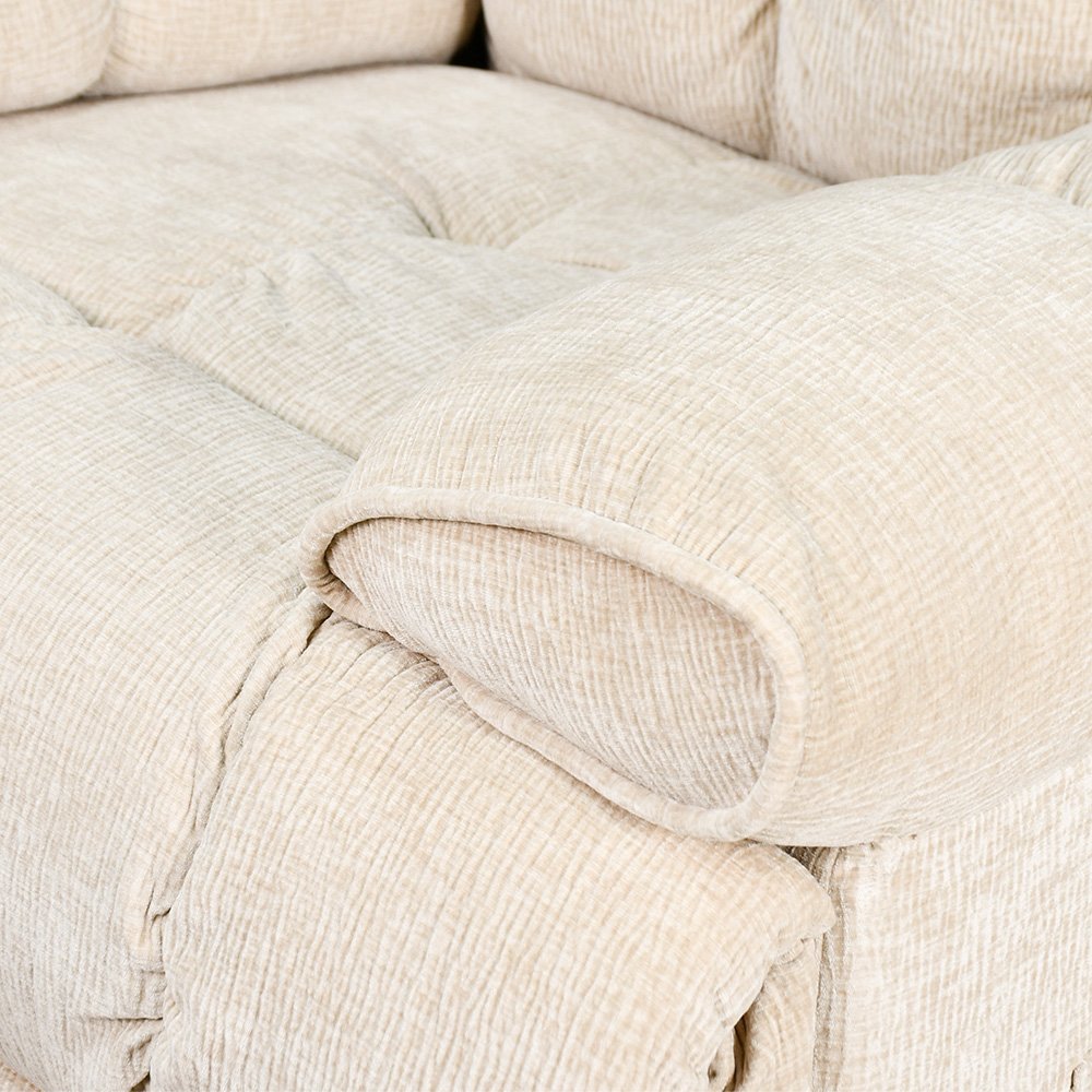 كرسي استرخاء فخم هزاز دوار بحامل جوال بيج