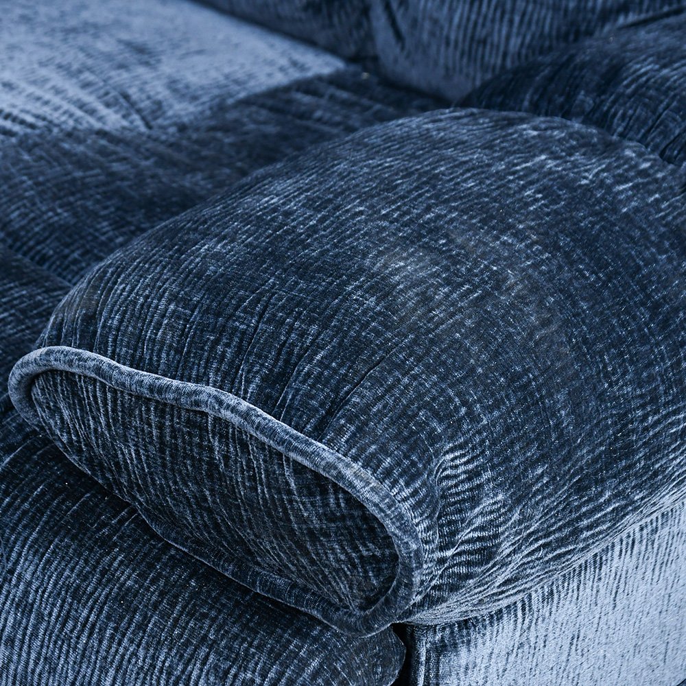 كرسي استرخاء فخم هزاز دوار بحامل جوال أزرق