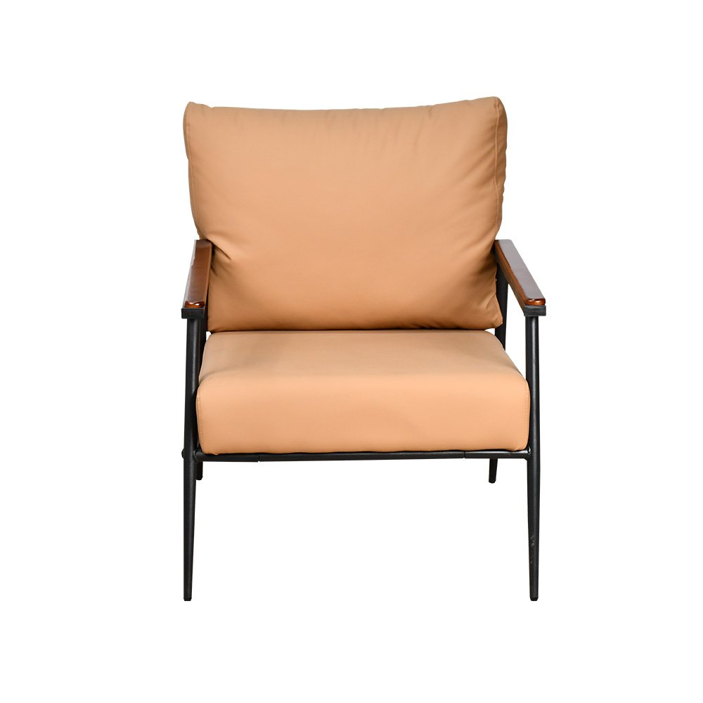 كرسي مفرد جلد بهيكل معدني تصميم عصري هافان