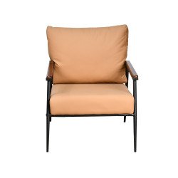 كرسي مفرد جلد بهيكل معدني تصميم عصري هافان