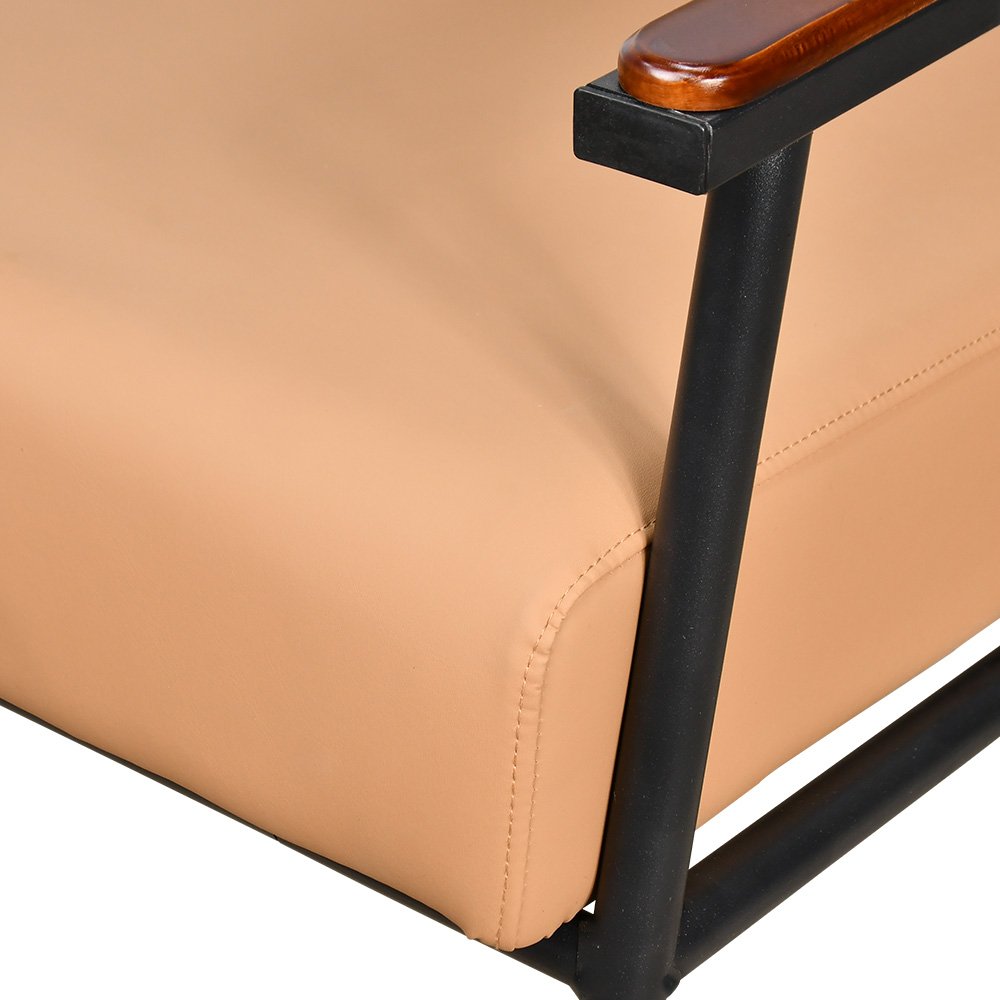 كرسي مفرد جلد بهيكل معدني تصميم عصري هافان