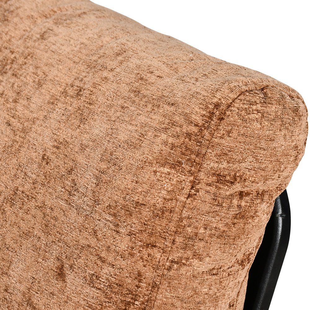 كرسي مفرد مخمل بهيكل معدني تصميم عصري بني