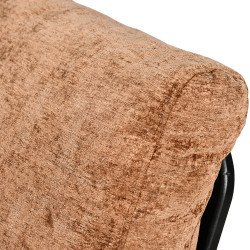 كرسي مفرد مخمل بهيكل معدني تصميم عصري بني