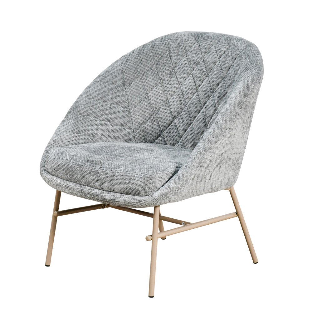 كرسي مفرد مودرن قماشي بقاعدة معدنية رمادي كرسي مفرد مودرن قماشي بقاعدة معدنية رمادي