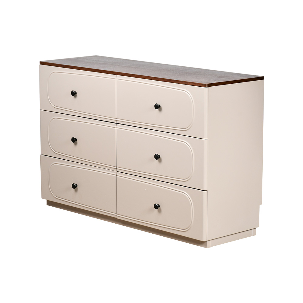 خزانة مودرن خشبية 6 أدراج بمقابض 75×120 سم خزانة مودرن خشبية 6 أدراج بمقابض 75×120 سم