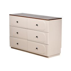 خزانة مودرن خشبية 6 أدراج بمقابض 75×120 سم