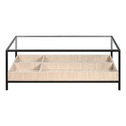 طاولة خدمة مفردة مودرن بسطح زجاجي بيج