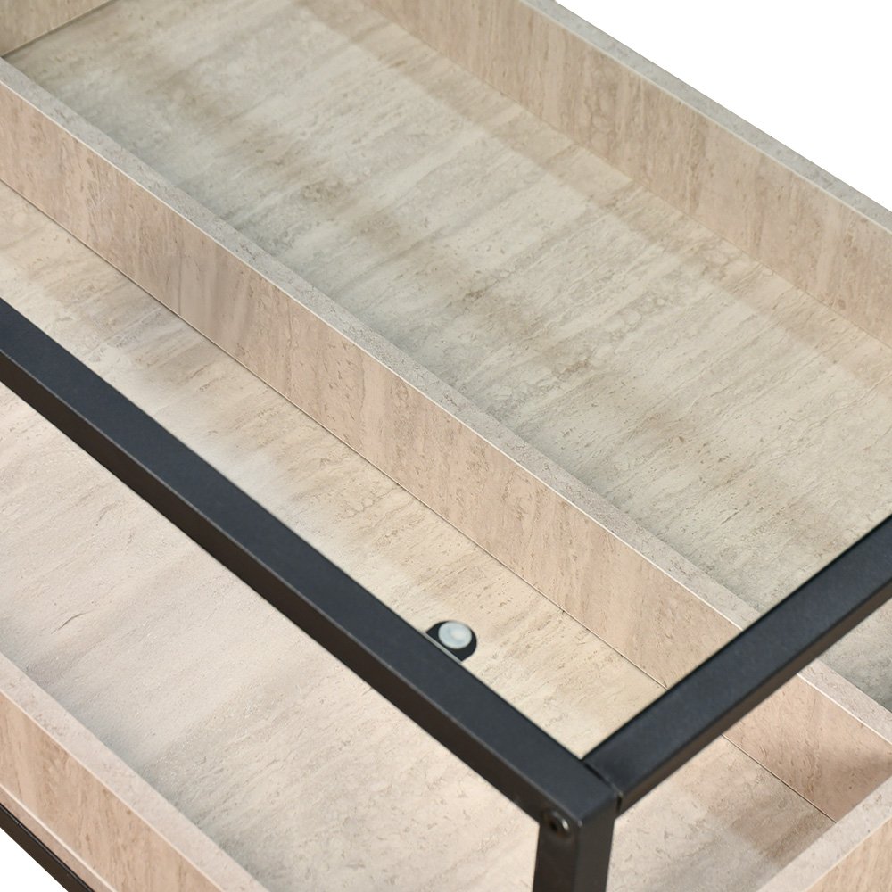 طاولة خدمة مفردة مودرن بسطح زجاجي بيج