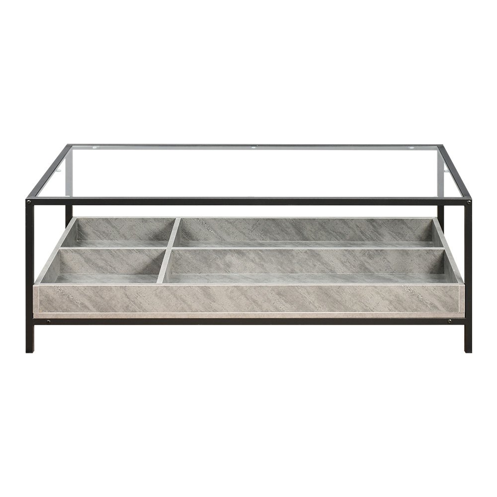 طاولة خدمة مفردة مودرن بسطح زجاجي رمادي طاولة خدمة مفردة مودرن بسطح زجاجي رمادي