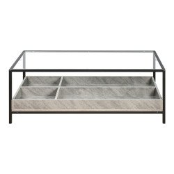 طاولة خدمة مفردة مودرن بسطح زجاجي رمادي