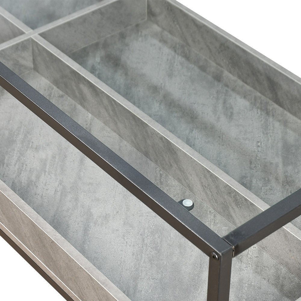 طاولة خدمة مفردة مودرن بسطح زجاجي رمادي طاولة خدمة مفردة مودرن بسطح زجاجي رمادي