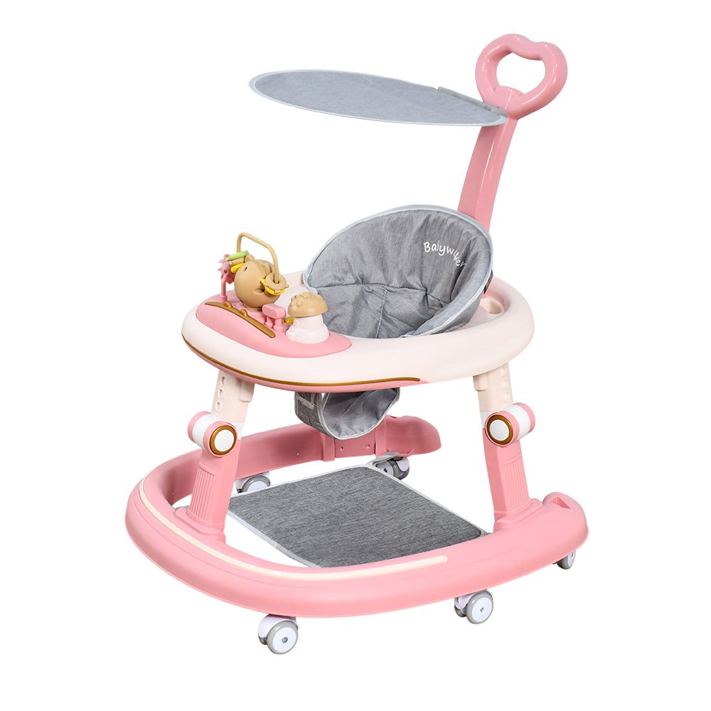 عربة أطفال عصرية بتصميم آمن وردي