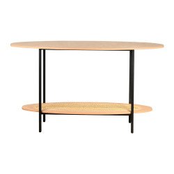 مدخل استقبال خشبي مع رف راتان بوهيمي عصري بيج