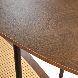 مدخل استقبال خشبي مع رف راتان بوهيمي عصري بني مدخل استقبال خشبي مع رف راتان بوهيمي عصري بني