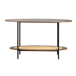 مدخل استقبال خشبي مع رف راتان بوهيمي عصري بني